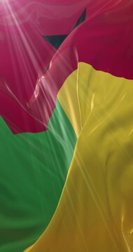 Flag of Guinea Bissau. 4K Vertical. Loop