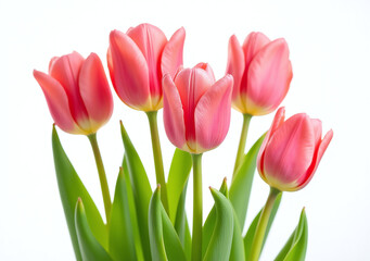 Fototapeta premium tulips isolated lamp bulb white background clipping path