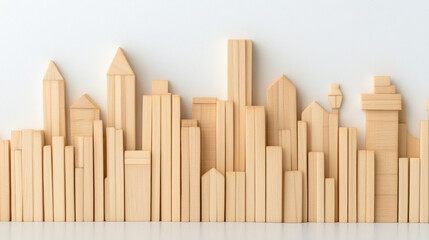 Wood stick inventions, A detailed cityscape crafted from popsicle sticks showcasing high fidelity visual quality.