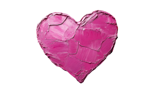 Pink heart showing love and romance with transparent background