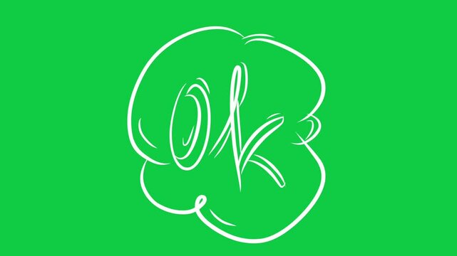 OK Letters Scribble Animation Doodle, hand drawing