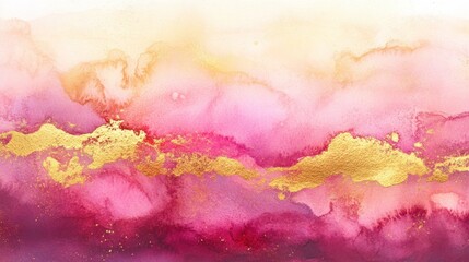 Abstract pink gold watercolor texture background