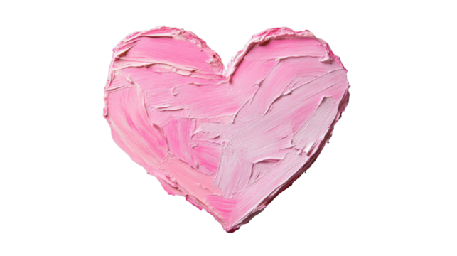 Pink heart shape representing love and romance on transparent background - Powered by Adobe