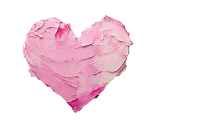Pink heart representing love and affection on transparent background