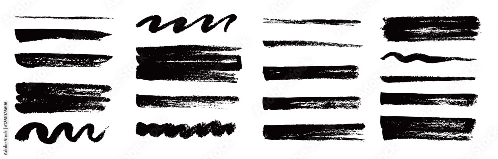 Poster marker brush texture stroke paint underline highlight. marker pen highlight stroke. vector hand draw