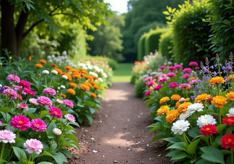 Fototapeta premium vibrant floral borders add color beauty gardens delicate flower designs surrounding