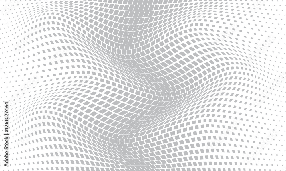 Aufkleber abstract grey rectangle big to small dot wave pattern can be used background.
