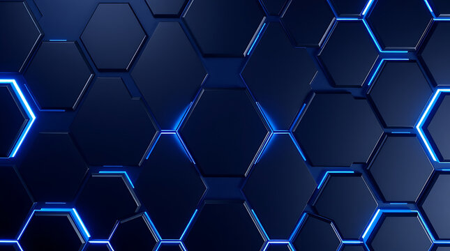 blue hexagonal abstract background