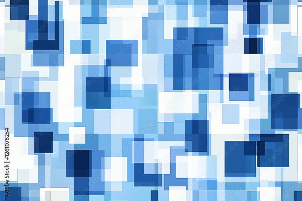 Poster colorful and vibrant background with various sized squares of blue and white. the squares are arrang