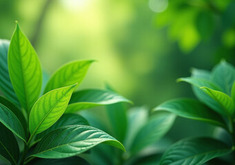 Obraz premium vibrant green tropical leaves fill lush background scenery soothing fresh