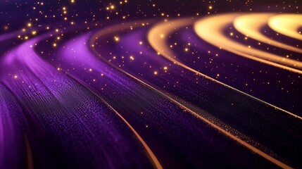 Purple Waves with Soft Gradients and Sparkling Lights, Mystical Atmosphere, Modern Wallpaper Backgrounds, Calming Visual Experience 