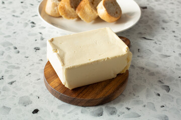 A view of a block of dairy-free butter.