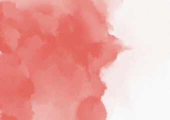 Fototapeta premium Soft watercolor abstract background with subtle red hues blending into light tones on canvas