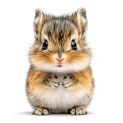 Obraz premium Cute baby rodent, sitting, white background, adorable pet