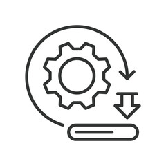 Installation, icon in line design. Installation, setup, configure, system, software, hardware, connect on white background vector. Installation, icon in line design editable stroke icon