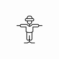 scarecrow craft icon sign vector