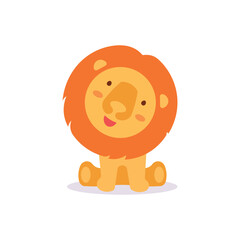 Vector illustration of cute lion