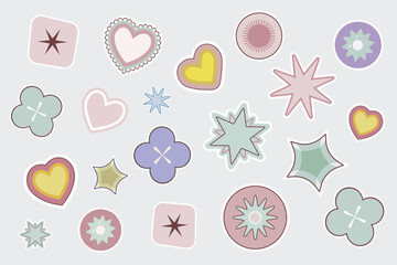 Pastel Cute Shapes Stickers 