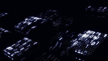 Abstract scientific background. Information technology concept. Digital cyberspace with rapidly changing numbers. Vector illustration