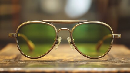 Classic aviator sunglasses showcasing vintage style with green lenses, perfect for adding flair to any outfit during sunny days