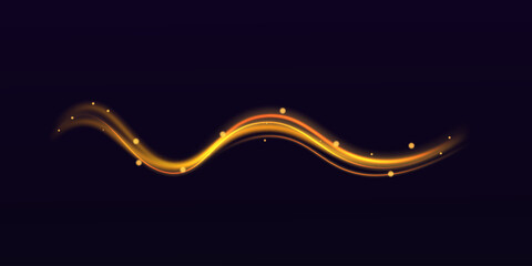 Festive gold stripe on  background. Yellow curl twirl png for the holidays. Gold colored curve rope. Vector png twirl, line, curve, rope, stripe design element. transparent background PNG