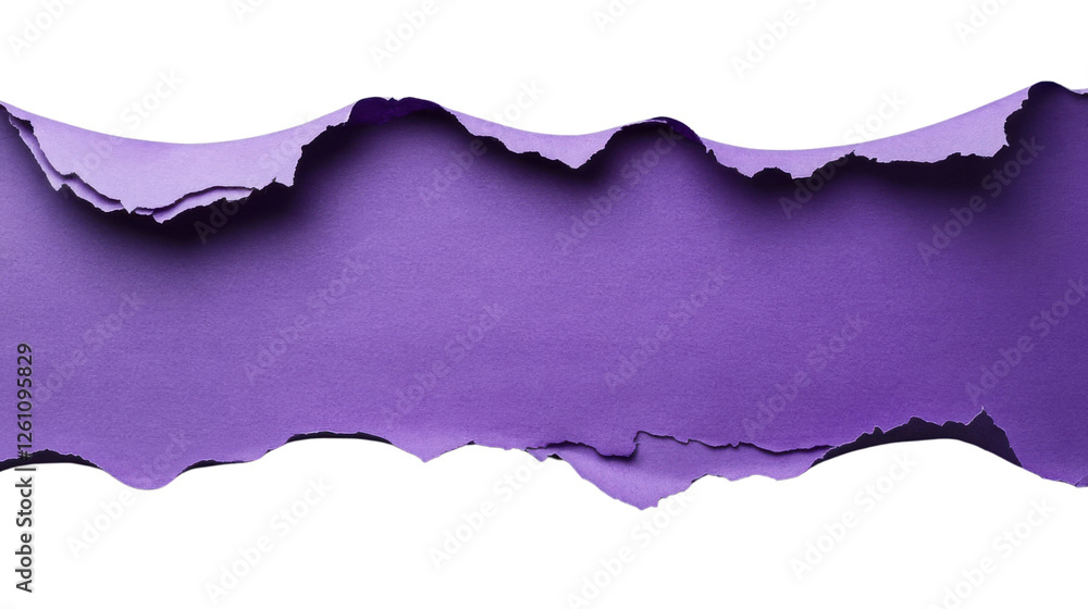 Aufkleber purple torn paper with transparent background creating copy space