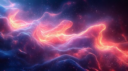 Vibrant cosmic nebula with swirling colors of pink and blue, evoking a sense of wonder and exploration in the universe.