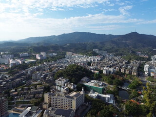 Aerial view of Jiangmen city, Guangdong Province, China