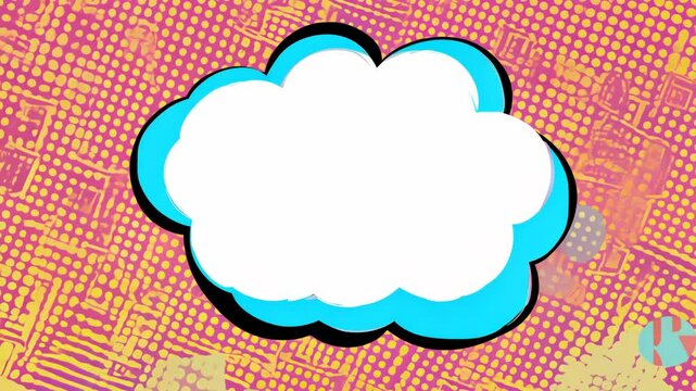 A white circle with a black border. The circle is in the middle of a colorful background. There is no text on the circle