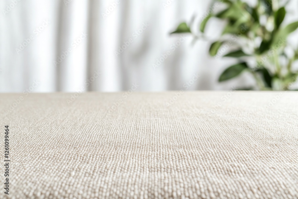 Aufkleber detailed macro shot of cotton fabric with visible weave patterns illuminated by soft natural light o