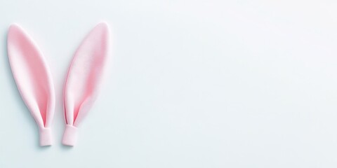 Pink bunny ears on pastel background symbolizing easter and playful concepts
