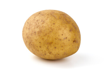 Fresh potatoes, organic potato, isolated on white background.