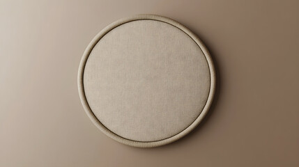 Plain monochromatic circular patch mockup placed on a flat neutral background for versatile embroidery options