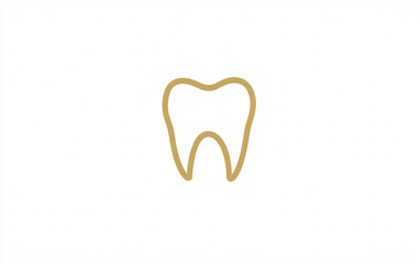 Elegant dental logo design featuring a stylized golden tooth on a clean white background