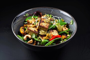 Grilled tofu and mixed veggies for a healthy snack
