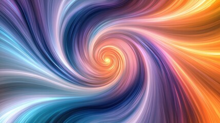 Vibrant swirling vortex with fluid light streaks in warm and cool tones