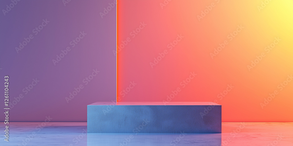 Aufkleber Minimalist abstract scene with colorful gradient background