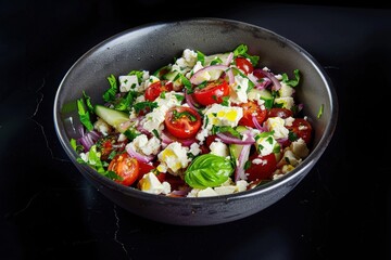 Healthy Wholesome Salad Recipe with Fresh Tomatoes Feta Cheese