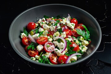 Cherry Tomatoes Fresh Feta Basil Parsley Salad Presentation