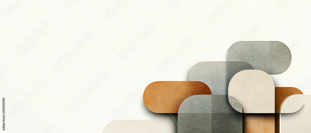 Poster minimalist abstract design with layered geometric shapes