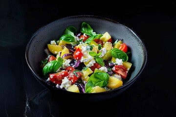 Vibrant Colors of Tomatoes and Peaches in Salad