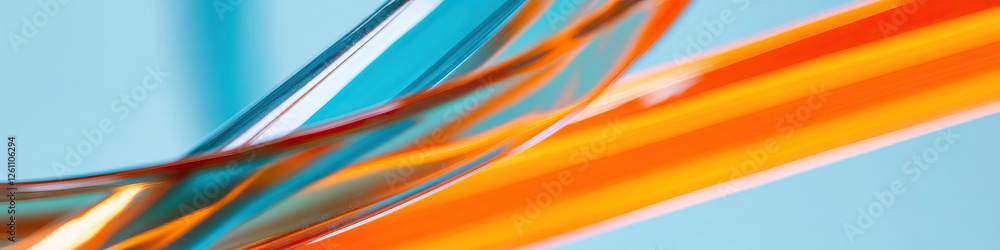 Poster abstract intersecting translucent forms in teal and orange