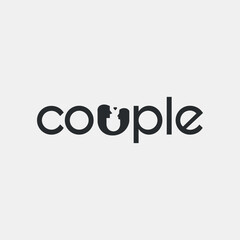 Vector couple text logo design
