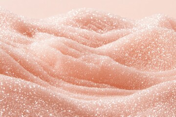 Fototapeta premium Shimmering Fine Glitter Texture in a Peachy-Pink Palette Softly Glowing on a Smooth Background, Creating a Minimalist Aesthetic