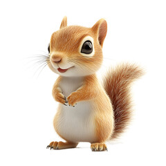 Obraz premium Adorable Cartoon Squirrel with Detailed Fur