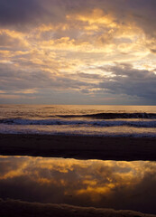 sunset over the beach