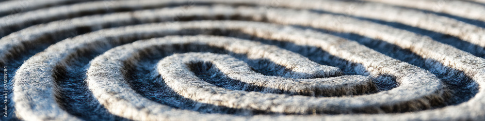 Poster close-up of concentric circular fibrous surface