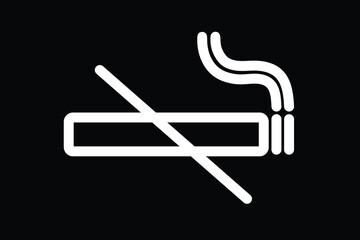 No Smoking Icon on Black Background 