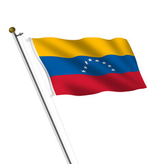 Venezuela flagpole with clipping path