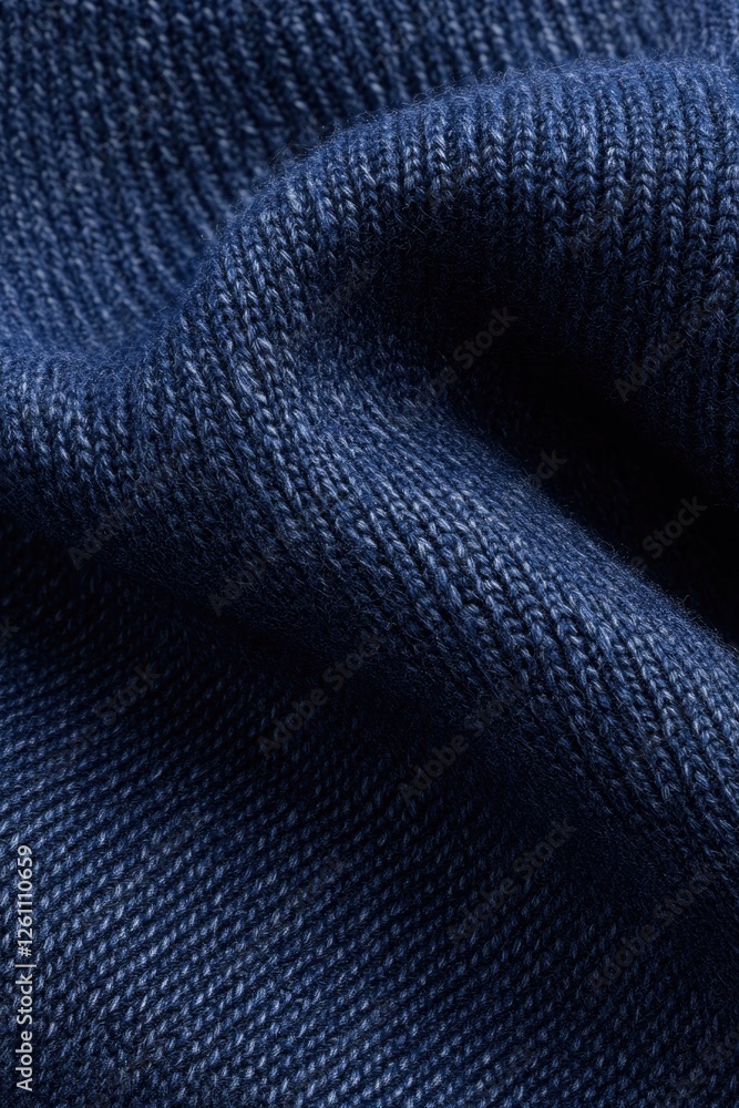 Poster macro shot of denim fabric with visible stitching captured under diffused lighting for texture detai